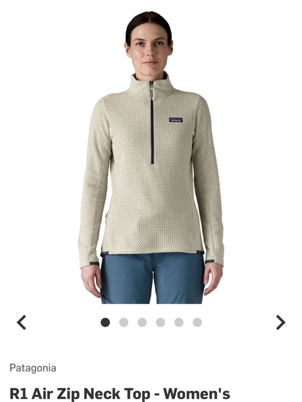 NWT Patagonia Women's R1 Air Quarter-Zip Pullover in Wool White
